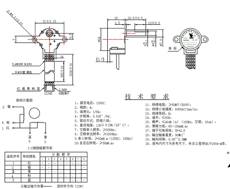 步進(jìn)電機(jī)參數(shù)表