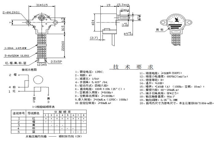 永磁步進(jìn)電機(jī)參數(shù)表
